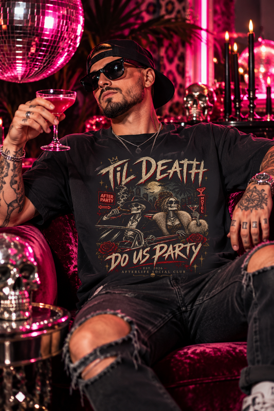 Til' Death Do Us Party Oversized Faded Tee